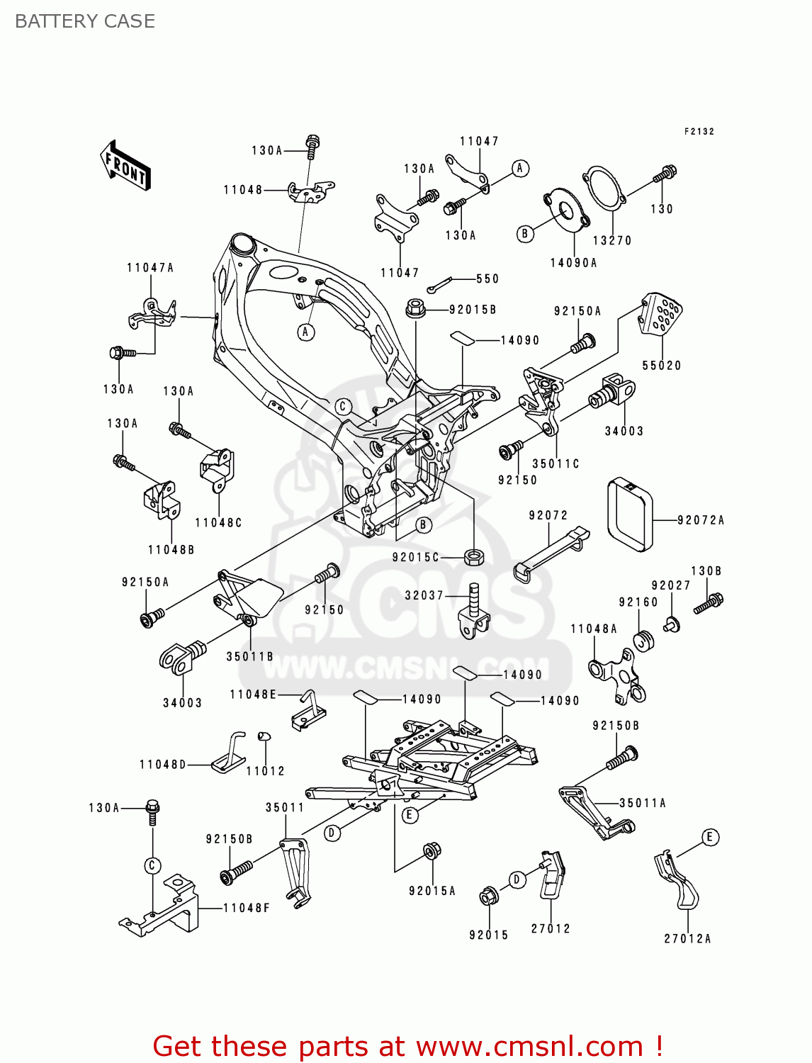 BATTERY CASE ZX900B3 NINJA ZX9R 1996 USA CALIFORNIA CANADA