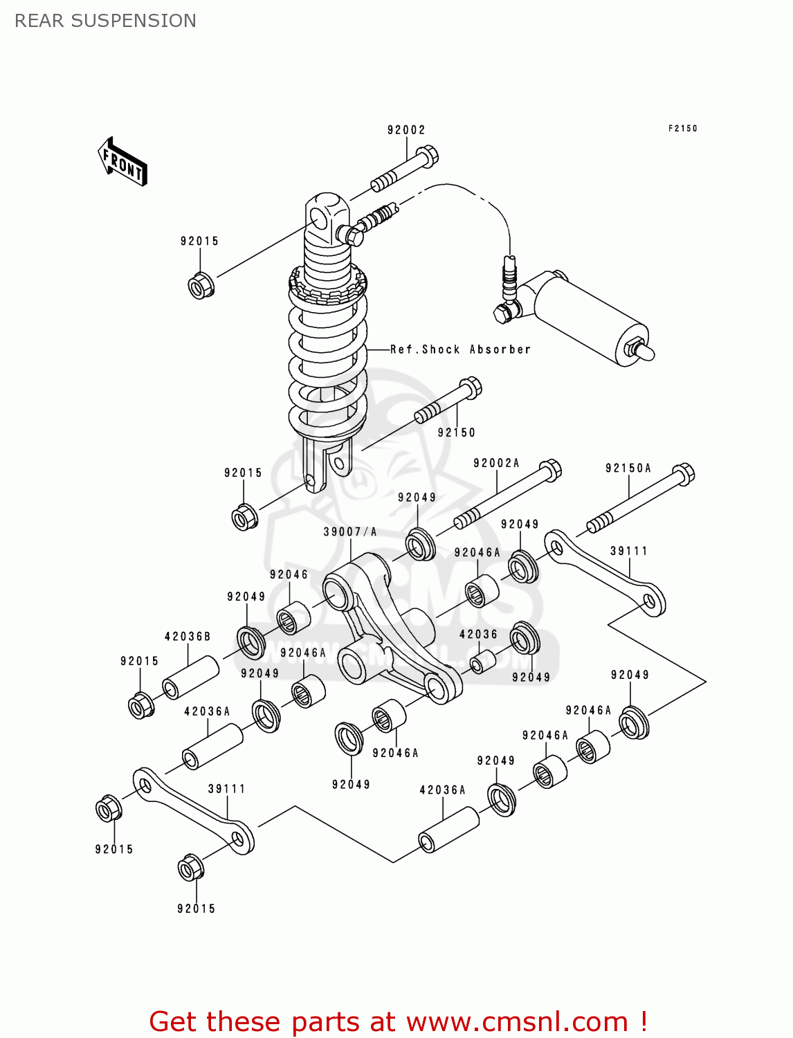 REAR SUSPENSION ZX900B3 NINJA ZX9R 1996 USA CALIFORNIA CANADA