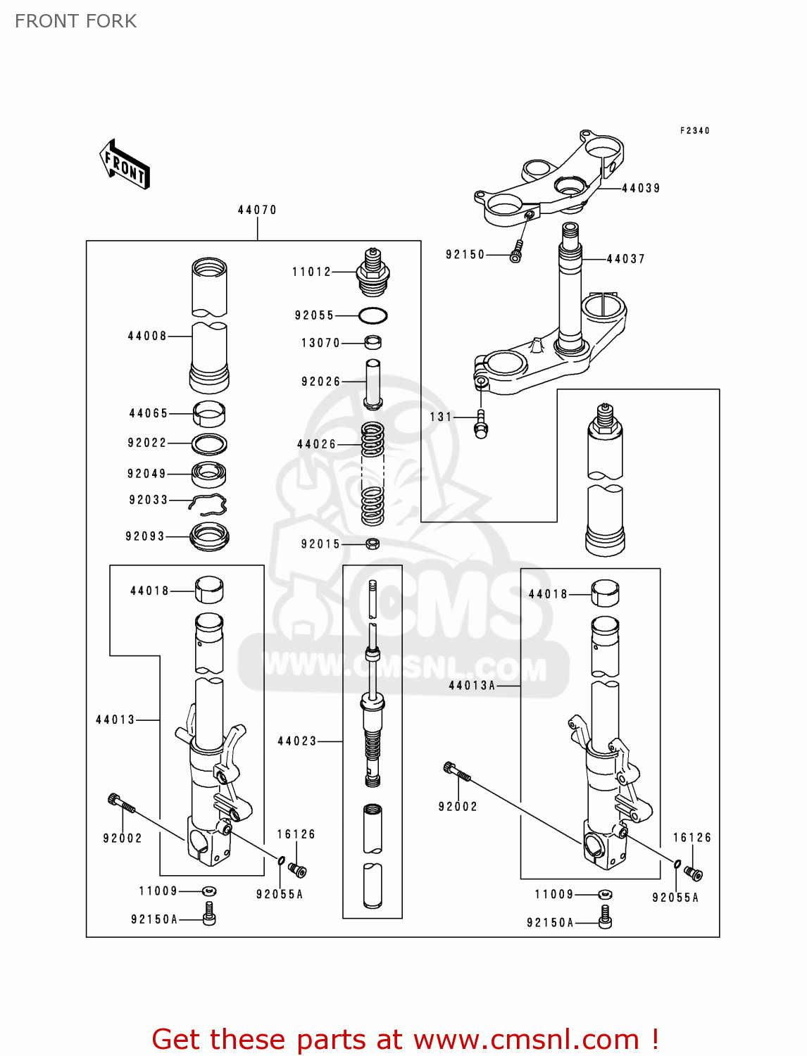 FRONT FORK ZX900B3 NINJA ZX9R 1996 USA CALIFORNIA CANADA