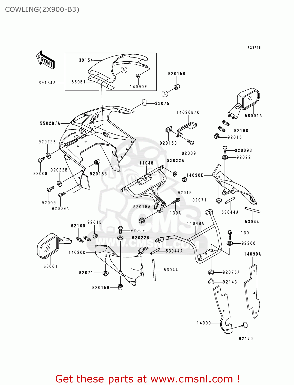 COWLING(ZX900-B3) ZX900B3 NINJA ZX9R 1996 USA CALIFORNIA CANADA