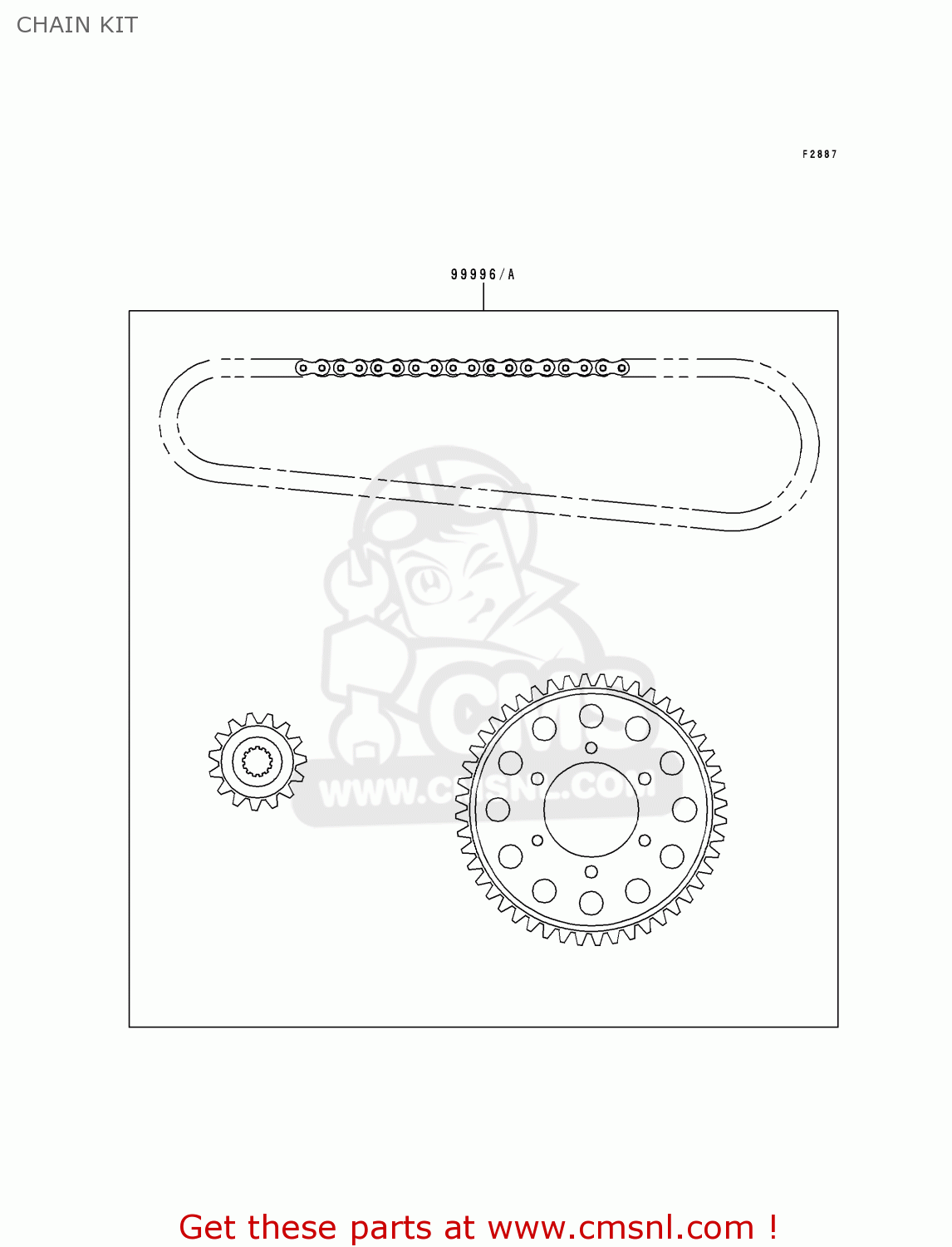 CHAIN KIT ZX900B3 NINJA ZX9R 1996 USA CALIFORNIA CANADA