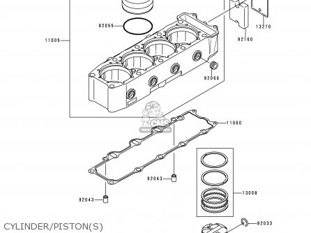 CYLINDER/PISTON(S) - ZX900B3 NINJA ZX9R 1996 USA CALIFORNIA CANADA