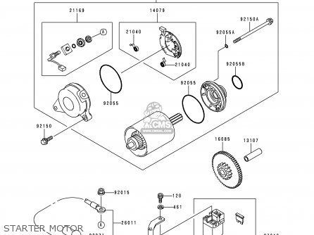 STARTER MOTOR - ZX900B3 NINJA ZX9R 1996 USA CALIFORNIA CANADA