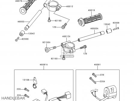 HANDLEBAR - ZX900B3 NINJA ZX9R 1996 USA CALIFORNIA CANADA