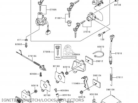 IGNITION SWITCH/LOCKS/REFLECTORS - ZX900B3 NINJA ZX9R 1996 USA CALIFORNIA CANADA