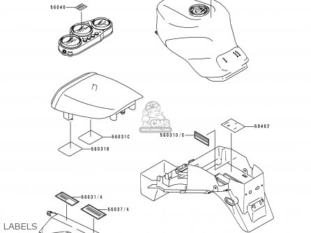 LABELS - ZX900B3 NINJA ZX9R 1996 USA CALIFORNIA CANADA