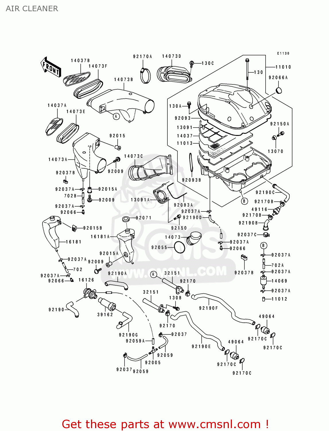 AIR CLEANER ZX900B4 NINJA ZX9R 1997 EUROPE UK FR NL AR FG GR IT NR SD SP ST