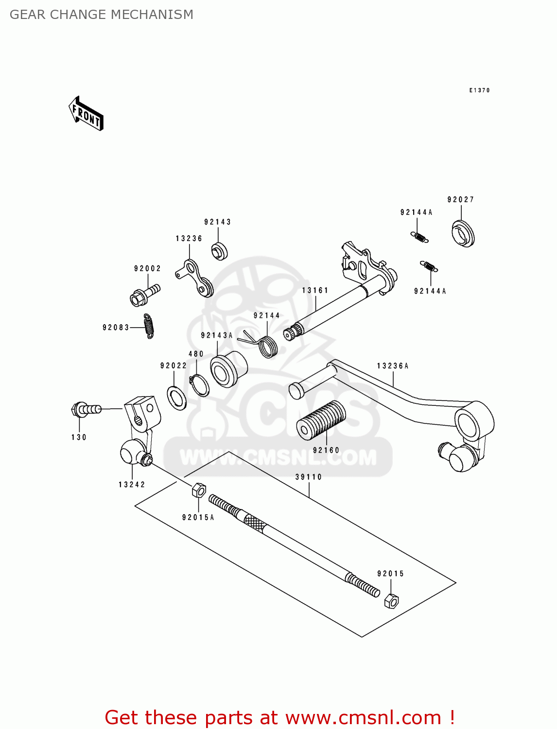 GEAR CHANGE MECHANISM ZX900B4 NINJA ZX9R 1997 EUROPE UK FR NL AR FG GR IT NR SD SP ST