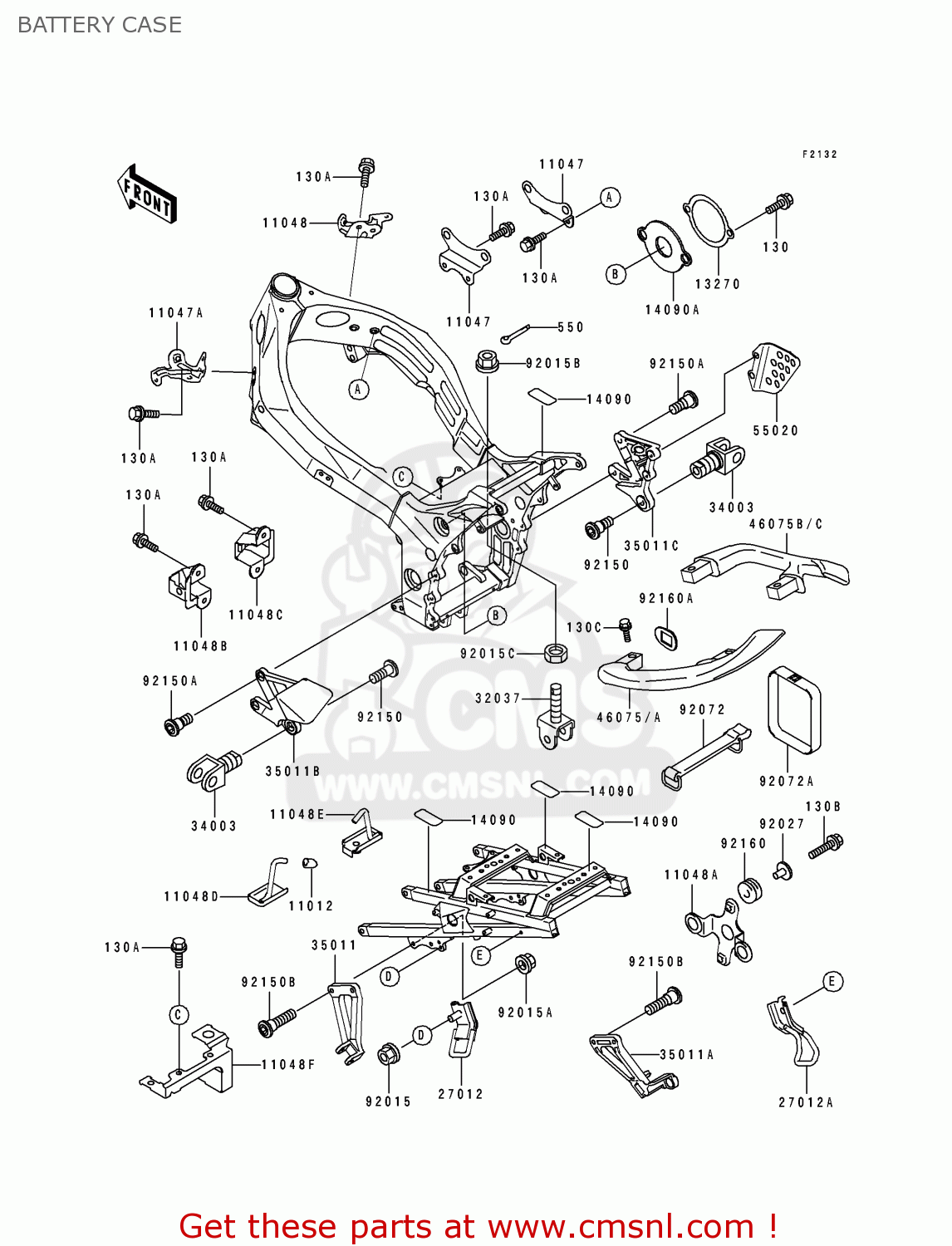 BATTERY CASE ZX900B4 NINJA ZX9R 1997 EUROPE UK FR NL AR FG GR IT NR SD SP ST