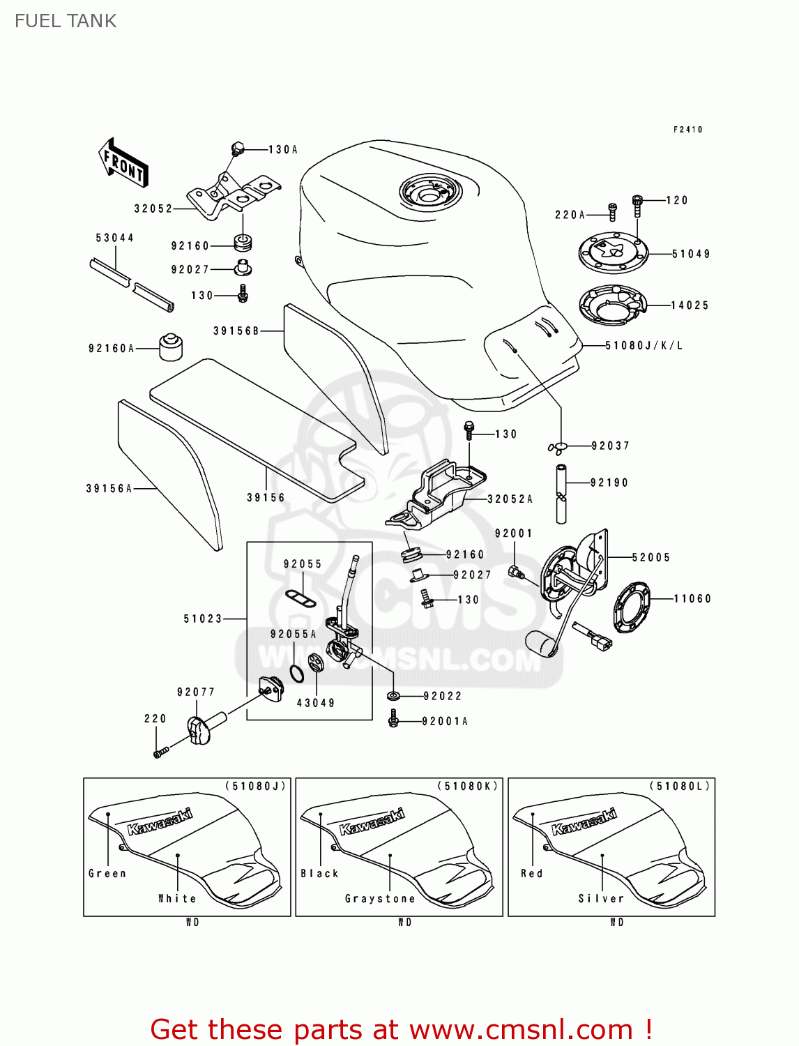 FUEL TANK ZX900B4 NINJA ZX9R 1997 EUROPE UK FR NL AR FG GR IT NR SD SP ST