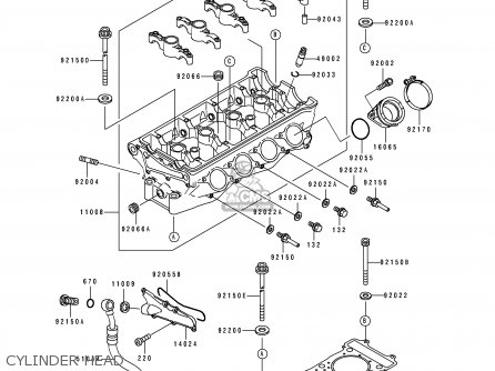 CYLINDER HEAD - ZX900B4 NINJA ZX9R 1997 EUROPE UK FR NL AR FG GR IT NR SD SP ST