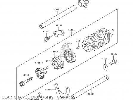 GEAR CHANGE DRUM/SHIFT FORK(S) - ZX900B4 NINJA ZX9R 1997 EUROPE UK FR NL AR FG GR IT NR SD SP ST