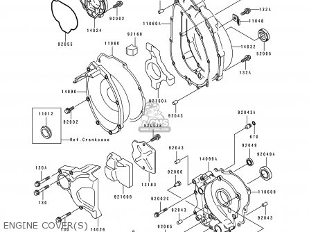ENGINE COVER(S) - ZX900B4 NINJA ZX9R 1997 EUROPE UK FR NL AR FG GR IT NR SD SP ST