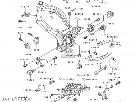 BATTERY CASE - ZX900B4 NINJA ZX9R 1997 EUROPE UK FR NL AR FG GR IT NR SD SP ST