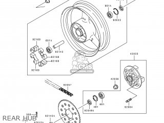 REAR HUB - ZX900B4 NINJA ZX9R 1997 EUROPE UK FR NL AR FG GR IT NR SD SP ST