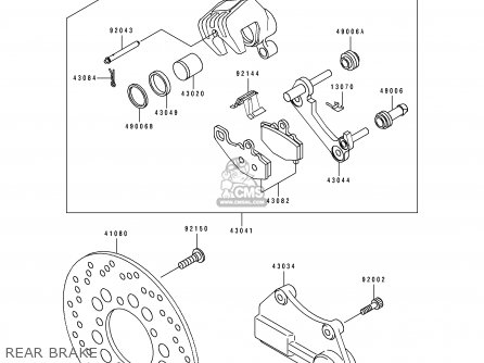 REAR BRAKE - ZX900B4 NINJA ZX9R 1997 EUROPE UK FR NL AR FG GR IT NR SD SP ST