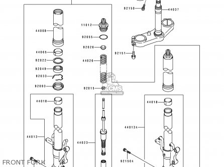 FRONT FORK - ZX900B4 NINJA ZX9R 1997 EUROPE UK FR NL AR FG GR IT NR SD SP ST