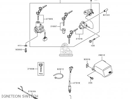 IGNITION SWITCH - ZX900B4 NINJA ZX9R 1997 EUROPE UK FR NL AR FG GR IT NR SD SP ST