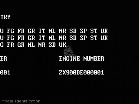 Model Identification - ZX900B4 NINJA ZX9R 1997 EUROPE UK FR NL AR FG GR IT NR SD SP ST