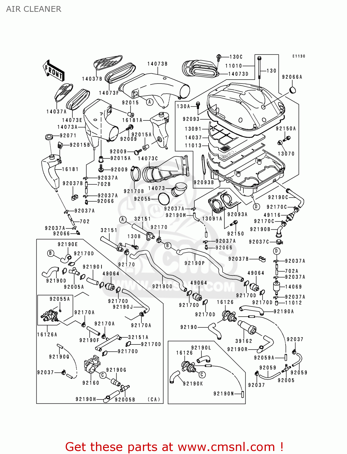 AIR CLEANER ZX900B4 NINJA ZX9R 1997 USA CALIFORNIA CANADA