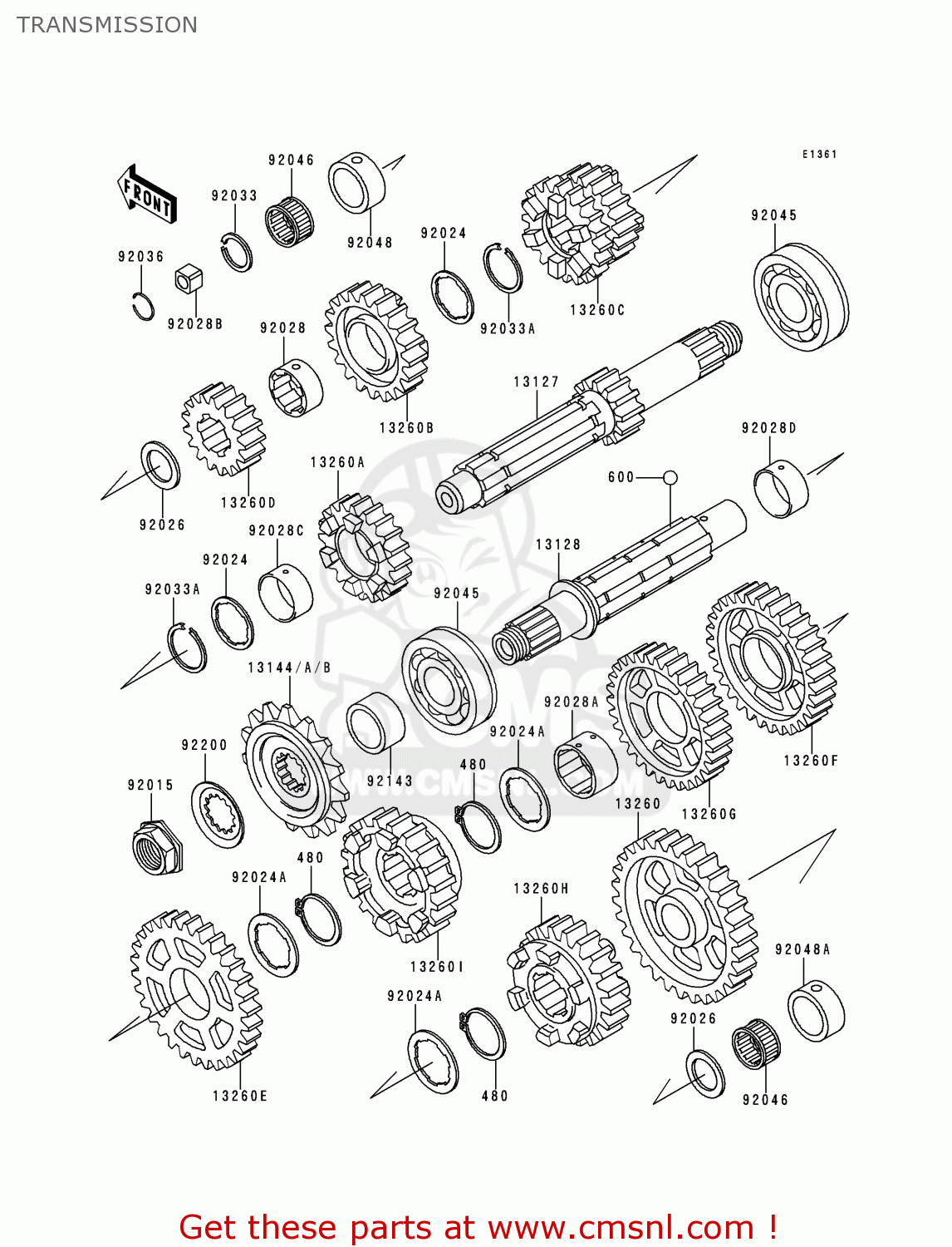 TRANSMISSION ZX900B4 NINJA ZX9R 1997 USA CALIFORNIA CANADA