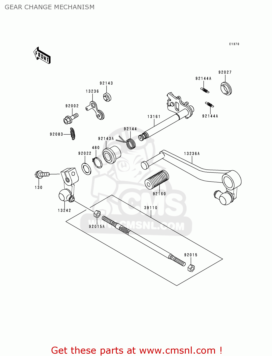 GEAR CHANGE MECHANISM ZX900B4 NINJA ZX9R 1997 USA CALIFORNIA CANADA
