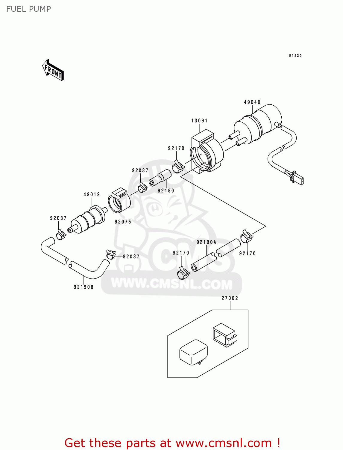 FUEL PUMP ZX900B4 NINJA ZX9R 1997 USA CALIFORNIA CANADA