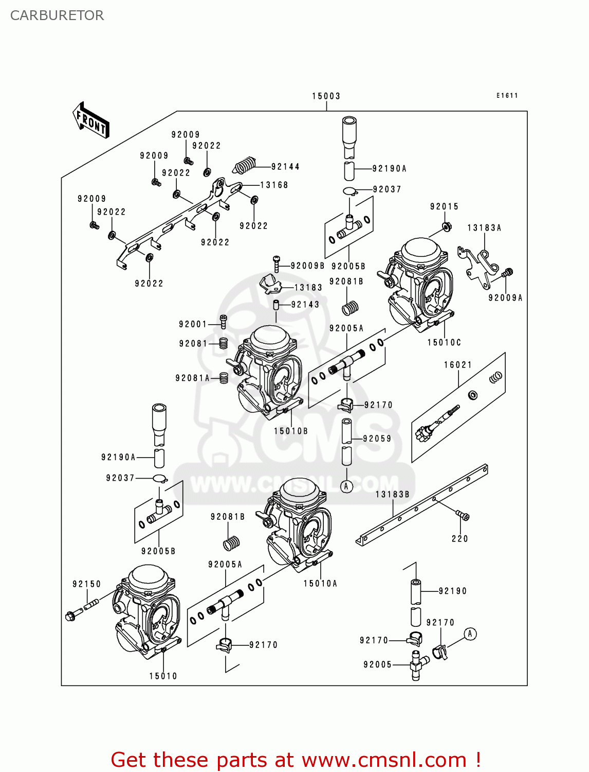 CARBURETOR ZX900B4 NINJA ZX9R 1997 USA CALIFORNIA CANADA