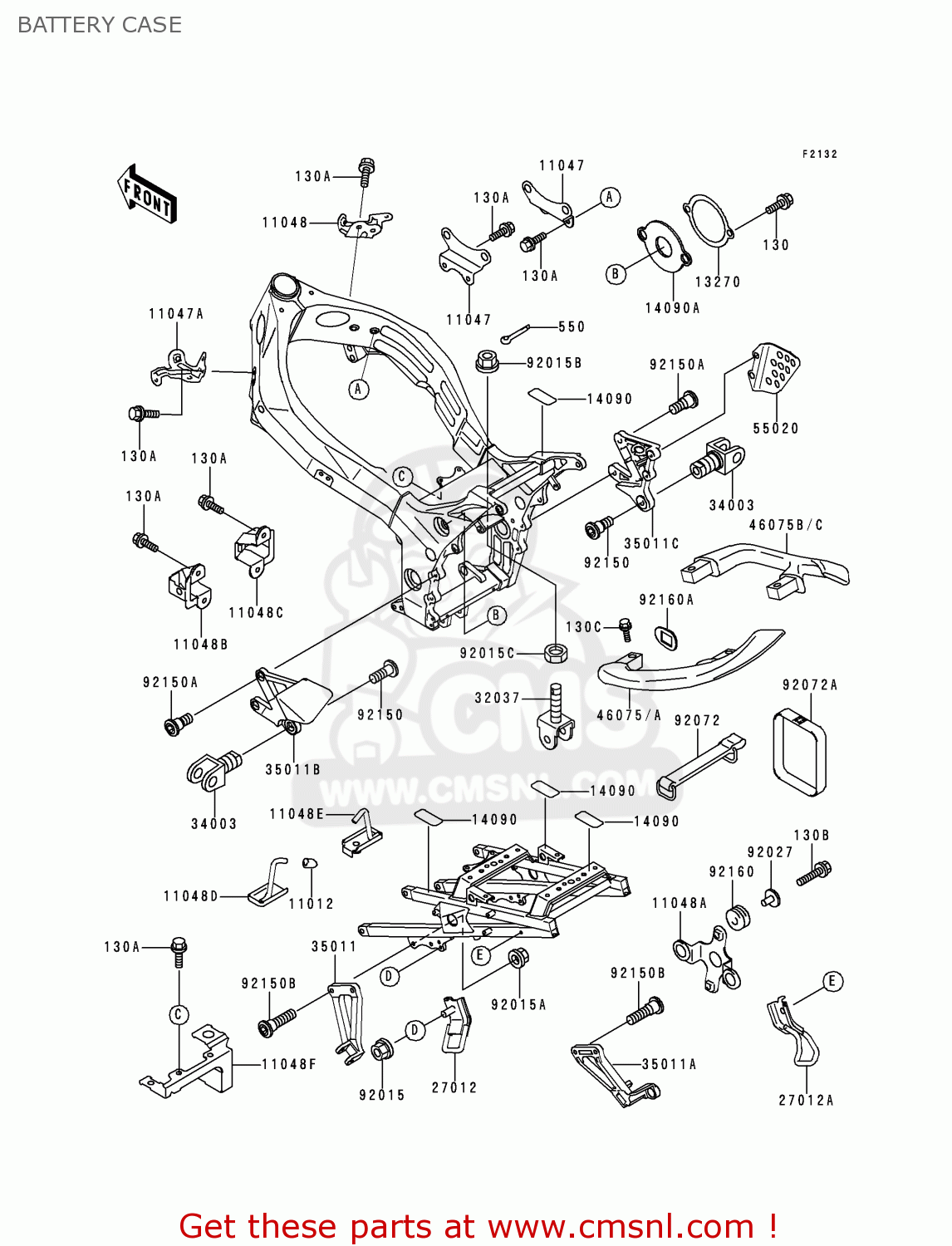 BATTERY CASE ZX900B4 NINJA ZX9R 1997 USA CALIFORNIA CANADA