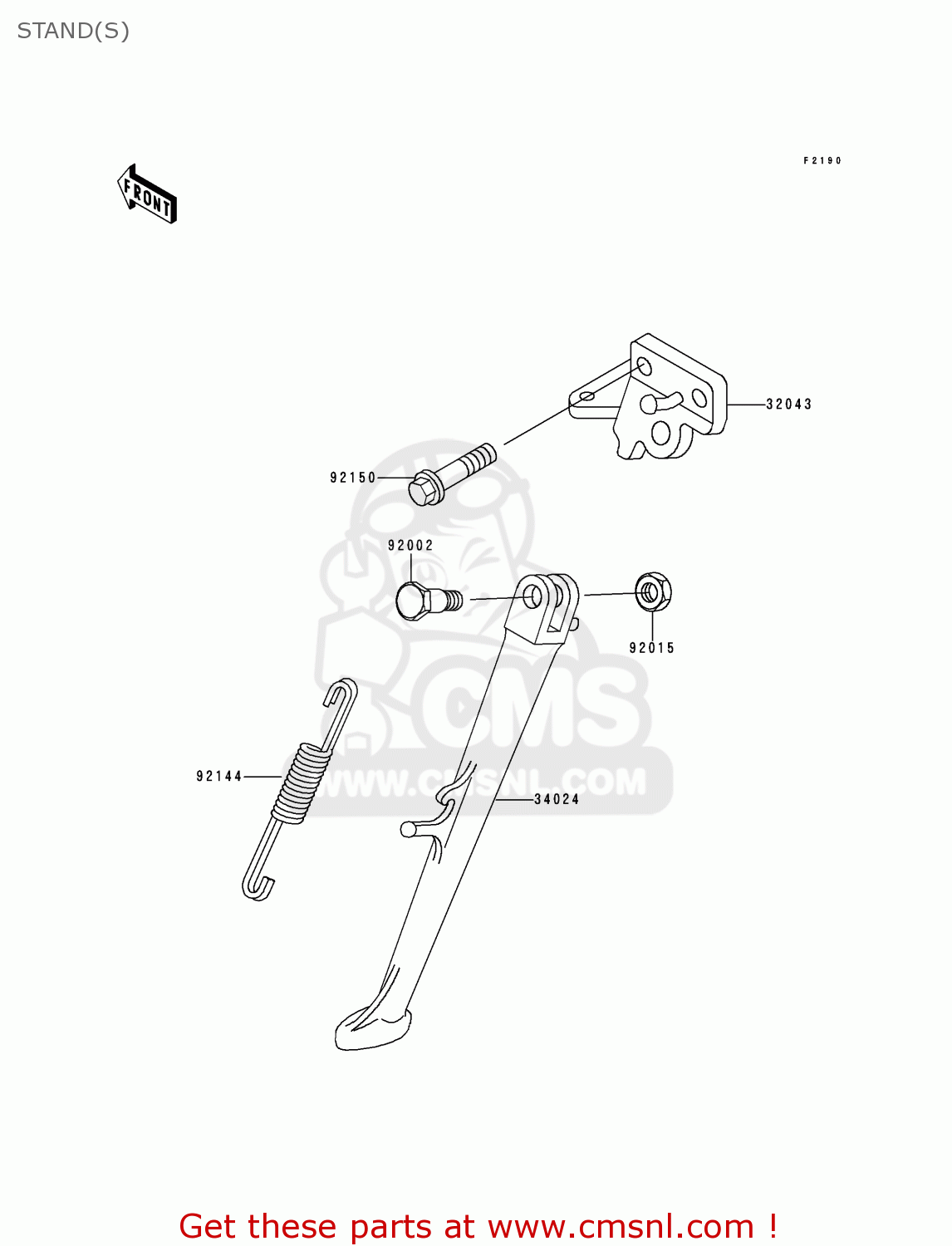 STAND(S) ZX900B4 NINJA ZX9R 1997 USA CALIFORNIA CANADA