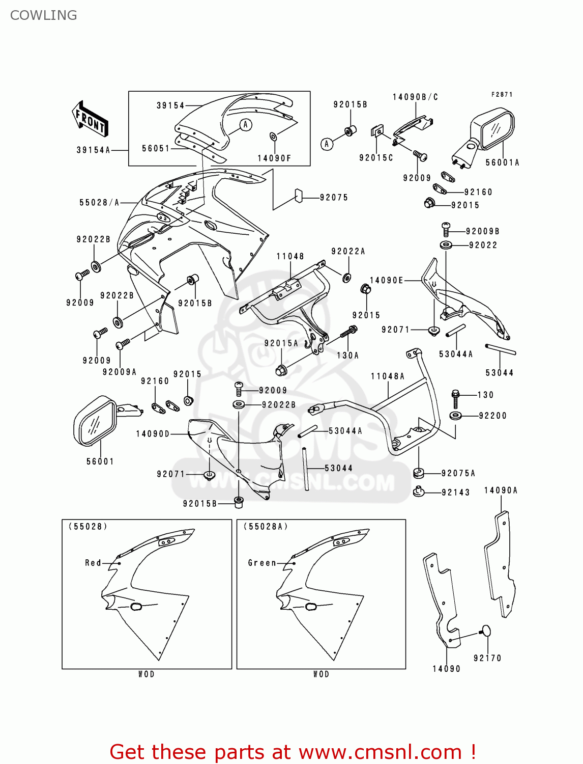 COWLING ZX900B4 NINJA ZX9R 1997 USA CALIFORNIA CANADA