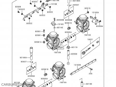 CARBURETOR - ZX900B4 NINJA ZX9R 1997 USA CALIFORNIA CANADA