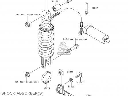 SHOCK ABSORBER(S) - ZX900B4 NINJA ZX9R 1997 USA CALIFORNIA CANADA