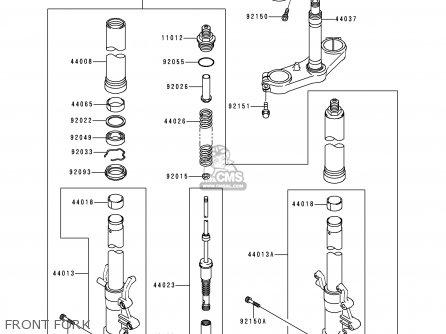 FRONT FORK - ZX900B4 NINJA ZX9R 1997 USA CALIFORNIA CANADA