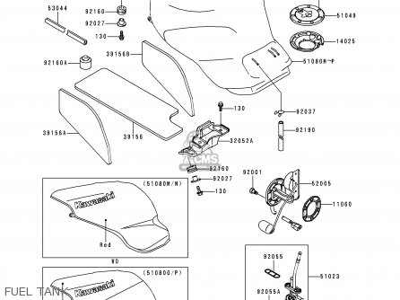 FUEL TANK - ZX900B4 NINJA ZX9R 1997 USA CALIFORNIA CANADA