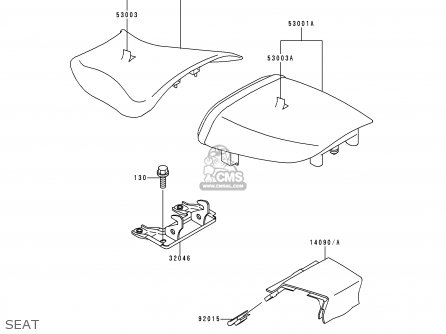 SEAT - ZX900B4 NINJA ZX9R 1997 USA CALIFORNIA CANADA
