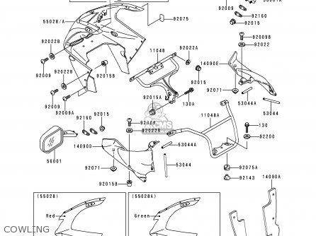 COWLING - ZX900B4 NINJA ZX9R 1997 USA CALIFORNIA CANADA