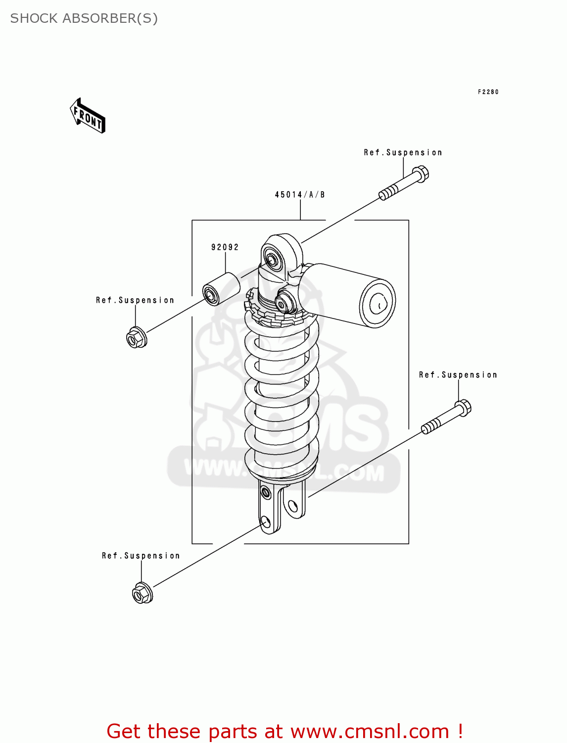 SHOCK ABSORBER(S) ZX900C1 NINJA ZX9R 1998 EUROPE UK FR NL AR FG GR IT NR SD SP