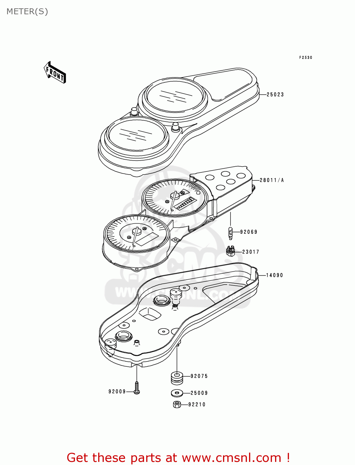 METER(S) ZX900C1 NINJA ZX9R 1998 EUROPE UK FR NL AR FG GR IT NR SD SP