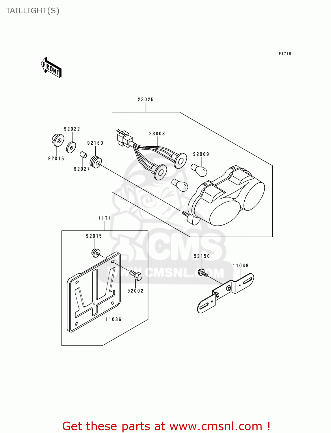 TAILLIGHT(S) ZX900C1 NINJA ZX9R 1998 EUROPE UK FR NL AR FG GR IT NR SD SP