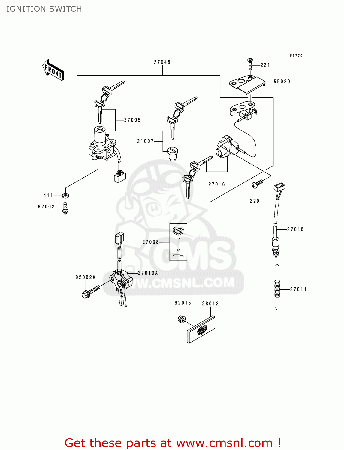 IGNITION SWITCH ZX900C1 NINJA ZX9R 1998 EUROPE UK FR NL AR FG GR IT NR SD SP