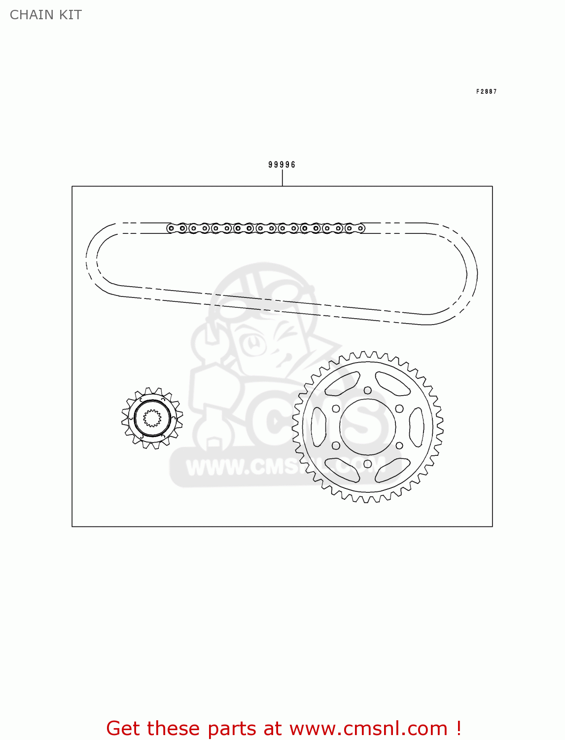 CHAIN KIT ZX900C1 NINJA ZX9R 1998 EUROPE UK FR NL AR FG GR IT NR SD SP