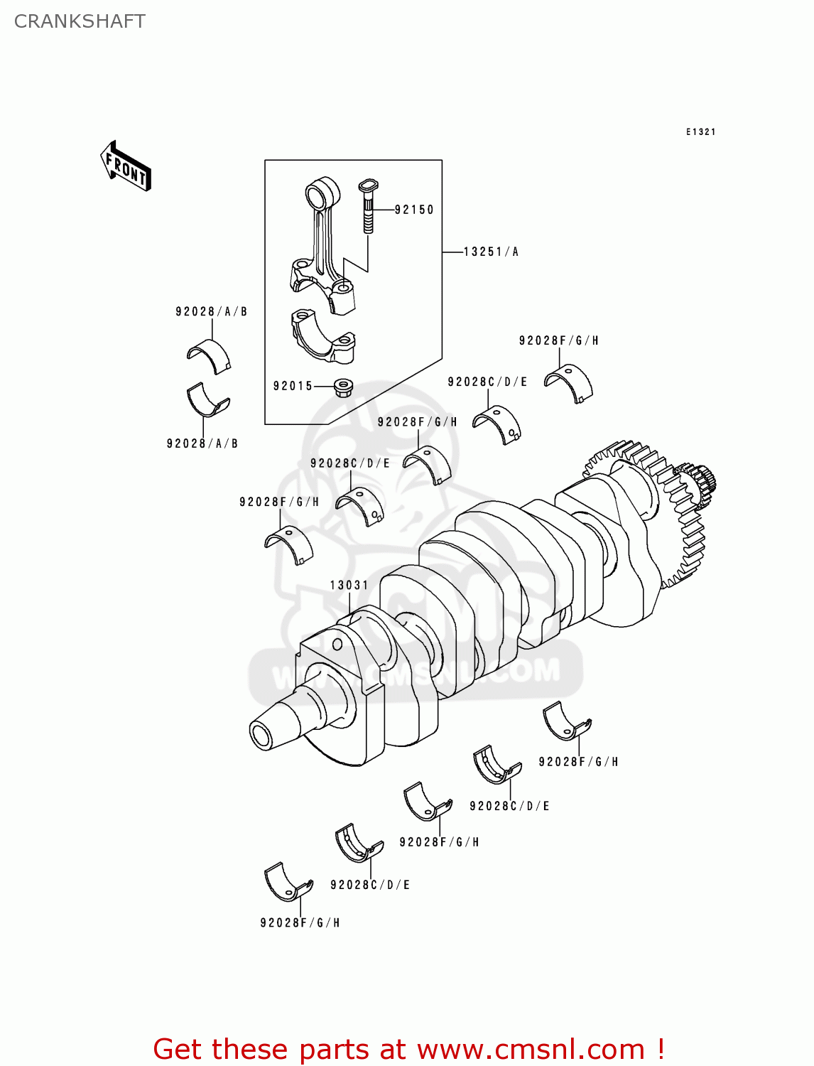 CRANKSHAFT ZX900C1 NINJA ZX9R 1998 USA CALIFORNIA CANADA