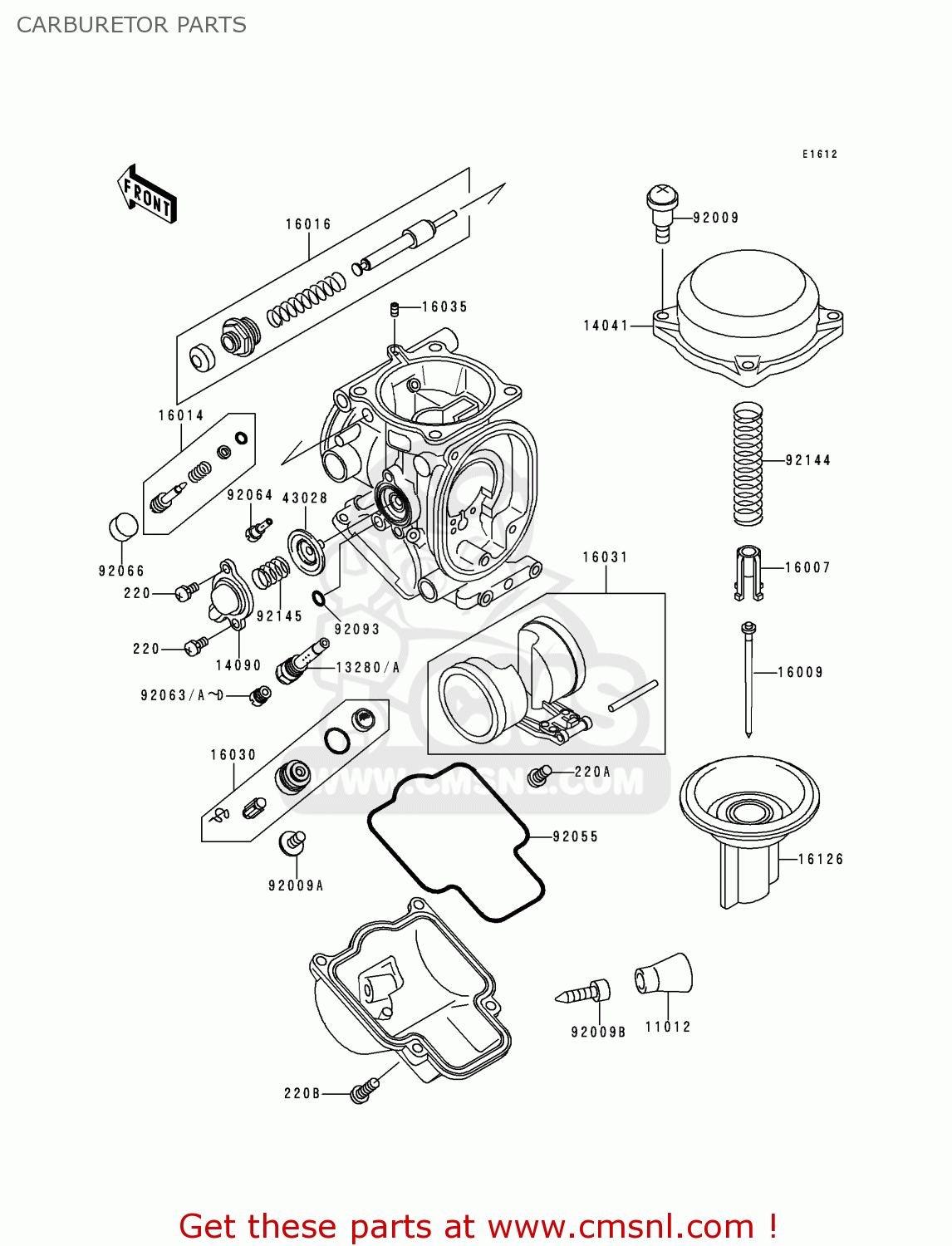 CARBURETOR PARTS ZX900C1 NINJA ZX9R 1998 USA CALIFORNIA CANADA