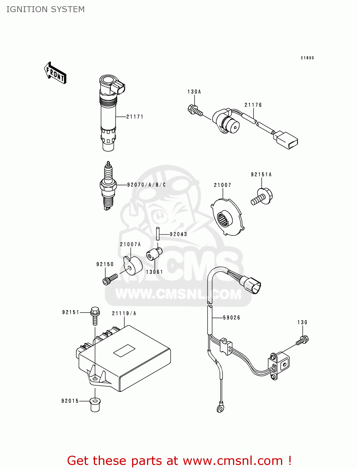 IGNITION SYSTEM ZX900C1 NINJA ZX9R 1998 USA CALIFORNIA CANADA