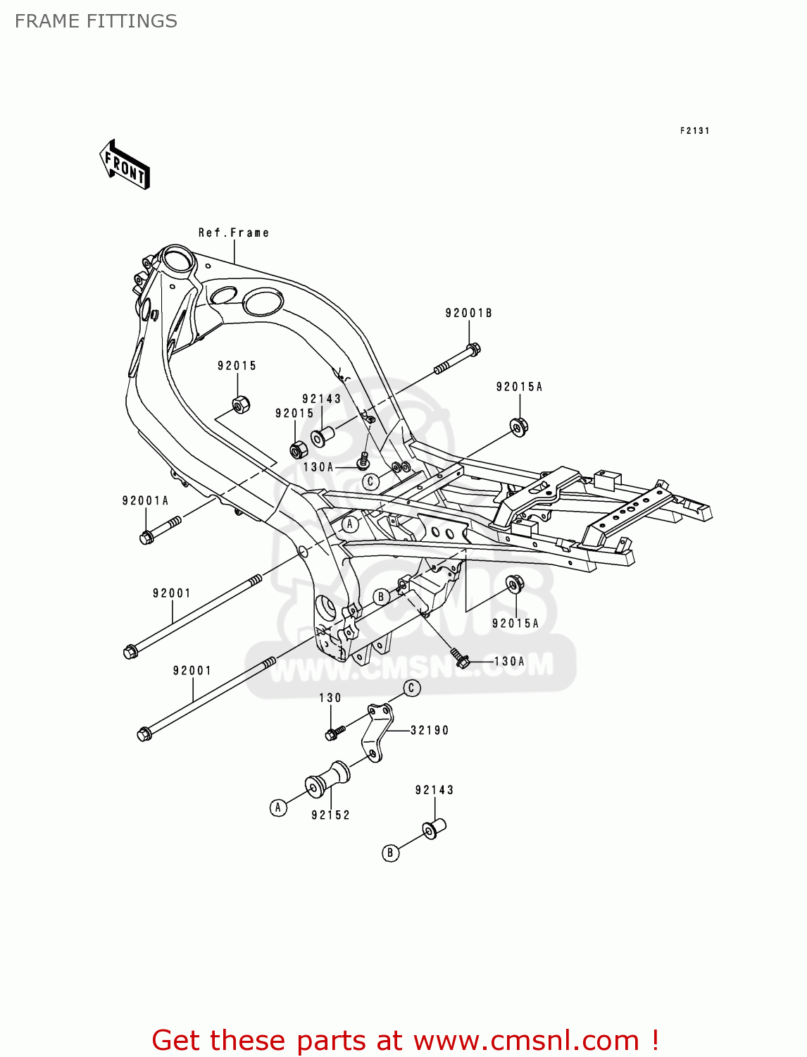 FRAME FITTINGS ZX900C1 NINJA ZX9R 1998 USA CALIFORNIA CANADA