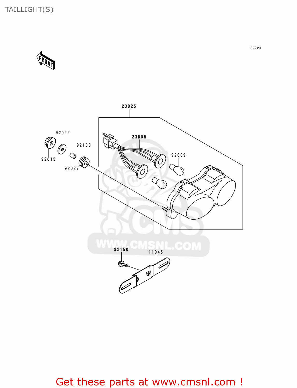 TAILLIGHT(S) ZX900C1 NINJA ZX9R 1998 USA CALIFORNIA CANADA
