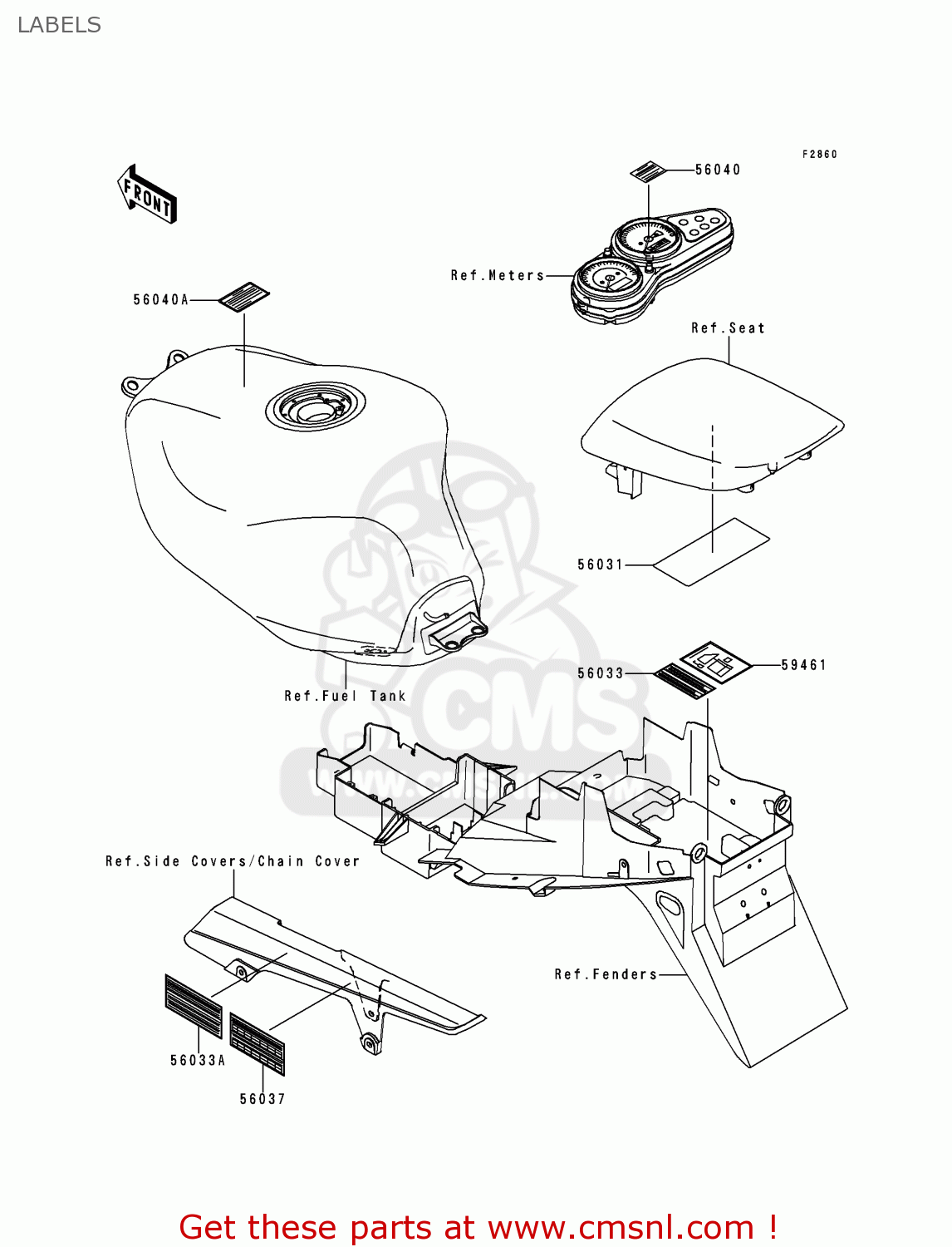 LABELS ZX900C1 NINJA ZX9R 1998 USA CALIFORNIA CANADA