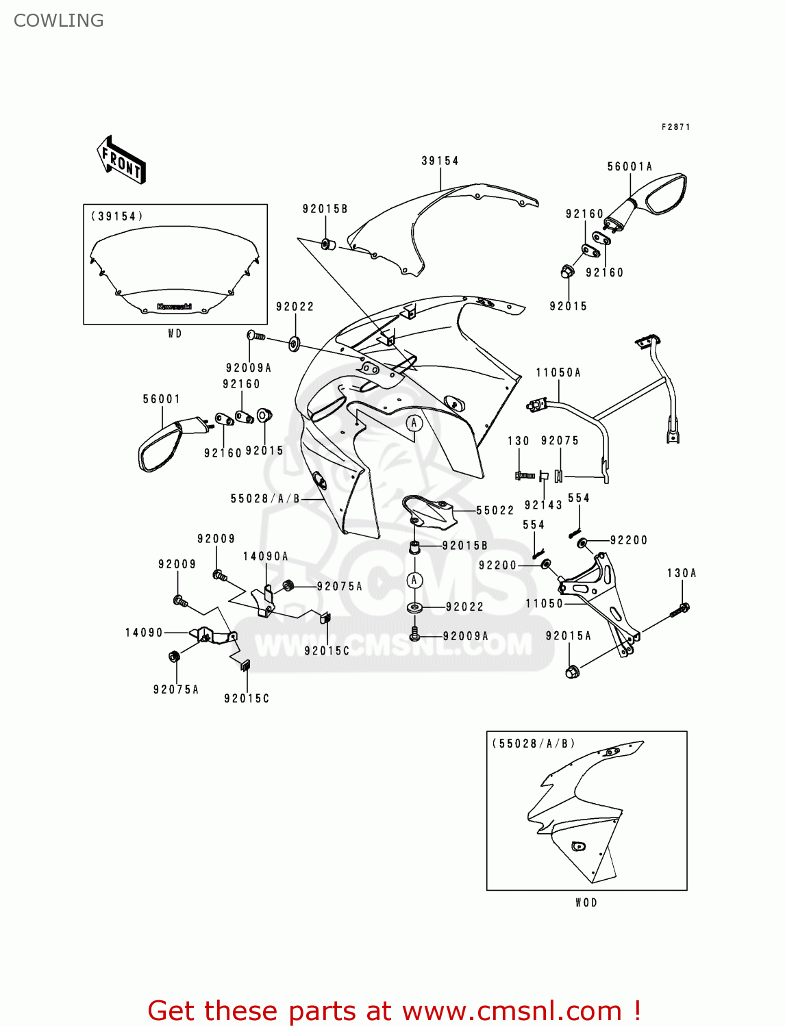 COWLING ZX900C1 NINJA ZX9R 1998 USA CALIFORNIA CANADA