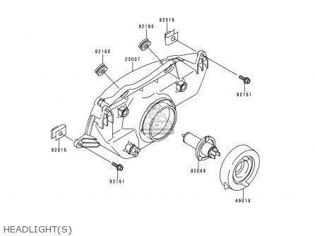 HEADLIGHT(S) - ZX900C1 NINJA ZX9R 1998 USA CALIFORNIA CANADA